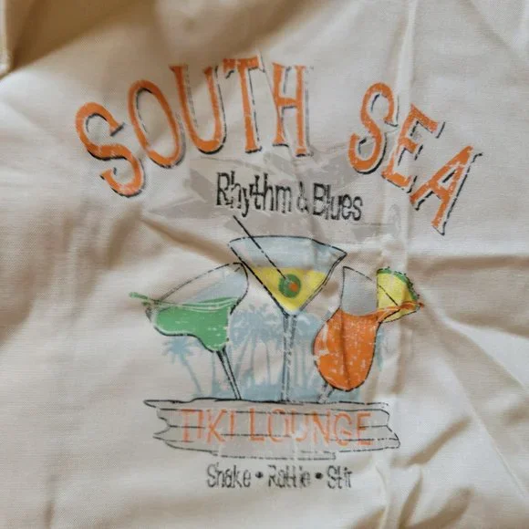Vintage Puritan Mid-Century Modern Design Tiki Bar Florida Beach Shirt Size L